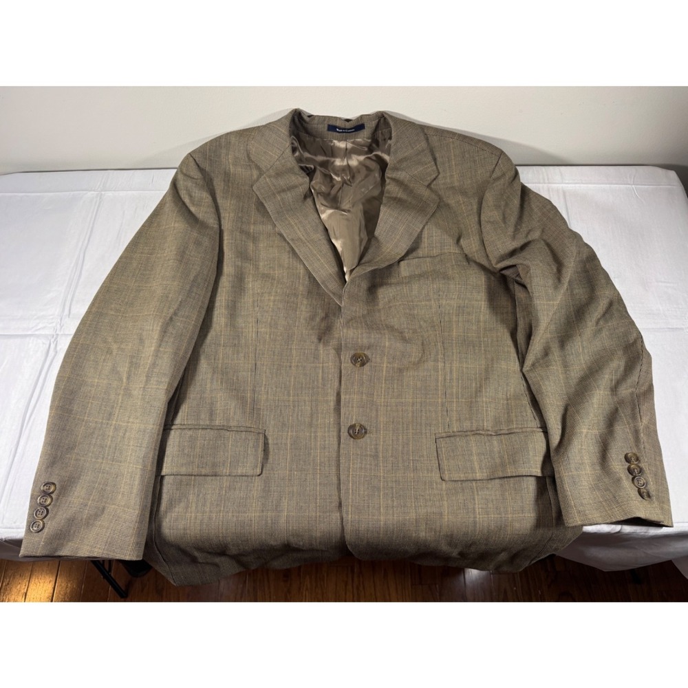 Ralph Lauren Mens 44R Brown Plaid Pure New Wool Blazer Sport Coat Dillard's